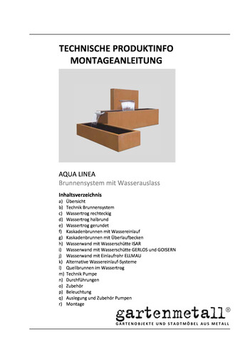Produktinfo AQUA LINEA Brunnensysteme