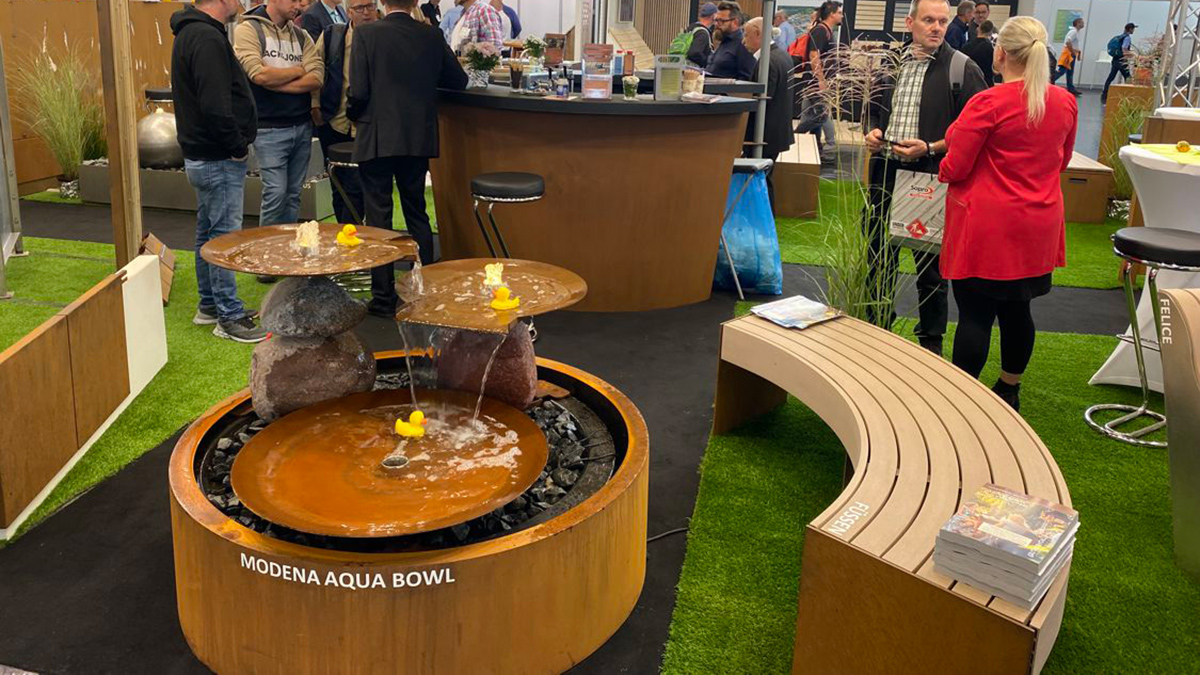 Messestand von Gartenmetall auf der GaLaBau in Nürnberg