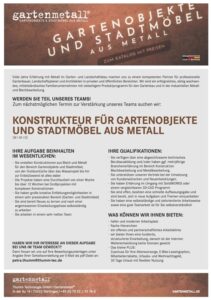 Stellengebot Konstrukteur