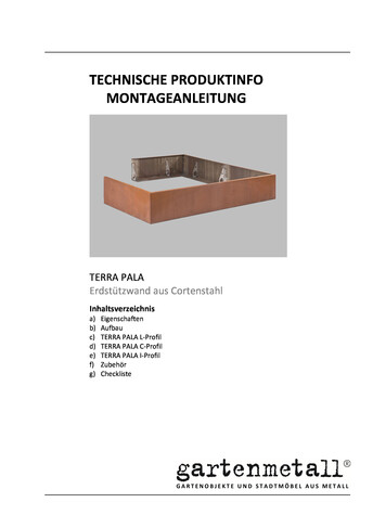 Montageanleitung und Wartungsanleitung TERRA PALA