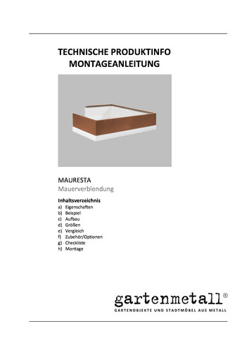 Montageanleitung und Wartungsanleitung MAURESTA