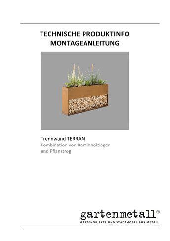 Montageanleitung und Wartungsanleitung TERRAN Trennwand