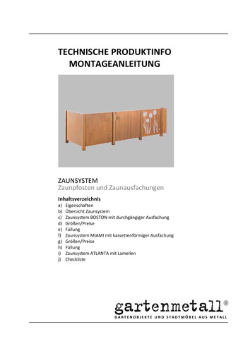 Montageanleitung und Wartungsanleitung ZAUNSYSTEM