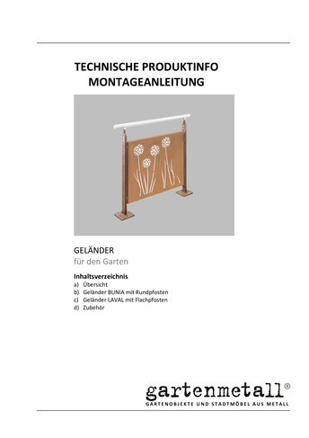 Montageanleitung und Wartungsanleitung GELÄNDER