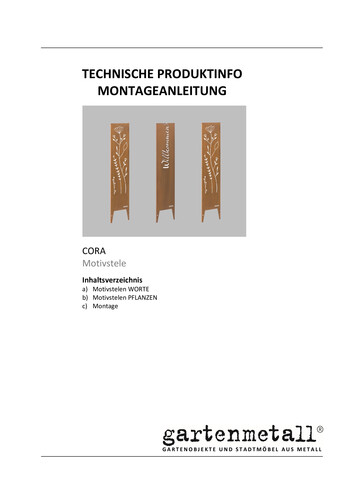 Montageanleitung und Wartungsanleitung CORA Motivstele