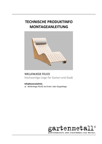 Montageanleitung und Wartungsanleitung FELICE Wellenliege