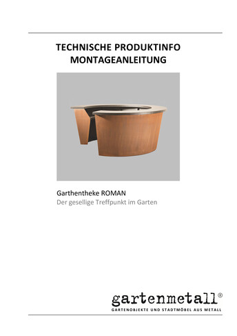 Montageanleitung und Wartungsanleitung ROMAN Gartentheke