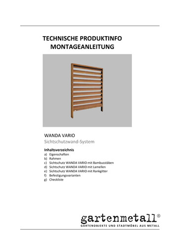 Montageanleitung und Wartungsanleitung WANDA VARIO