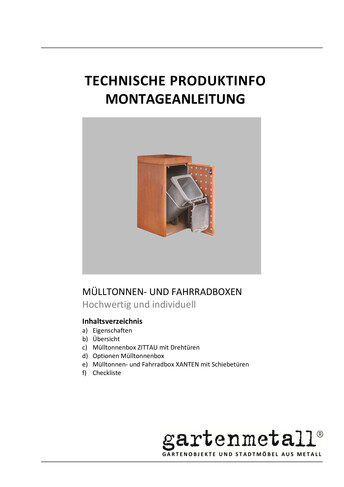 Produktinfo MUELLTONNEN- und FAHRRADBOXEN