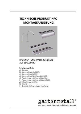 Technische Produktinfo BRUNNENEINLÄUFE
