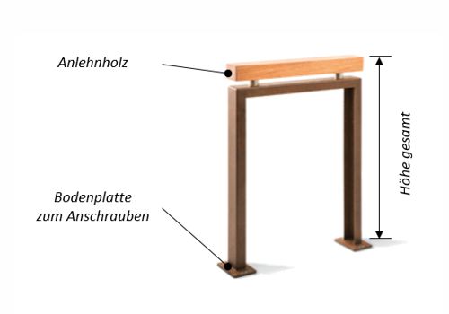 Fahrradparker OLDENBURG mit Anlehnbügel zum Festschrauben