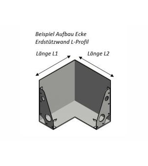 TERRA PALA Erdstützwand, L-Profil, Aufbau Ecke