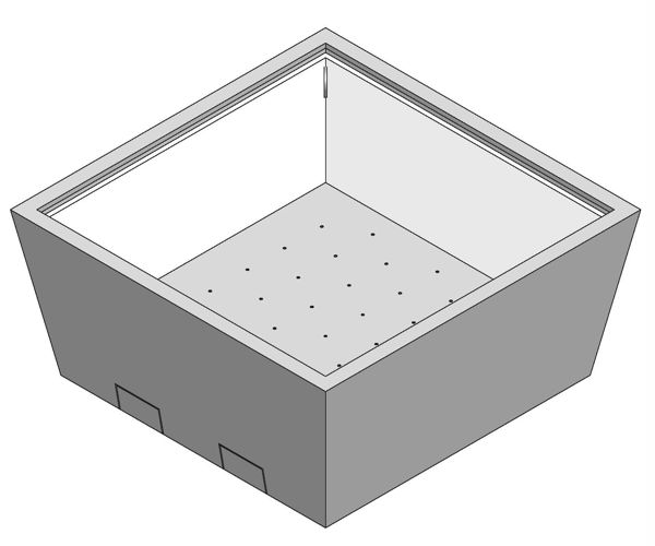 Modellreihe GENF: konischer Baumkübel mit Abkantung und wasserdurchlässigem Boden