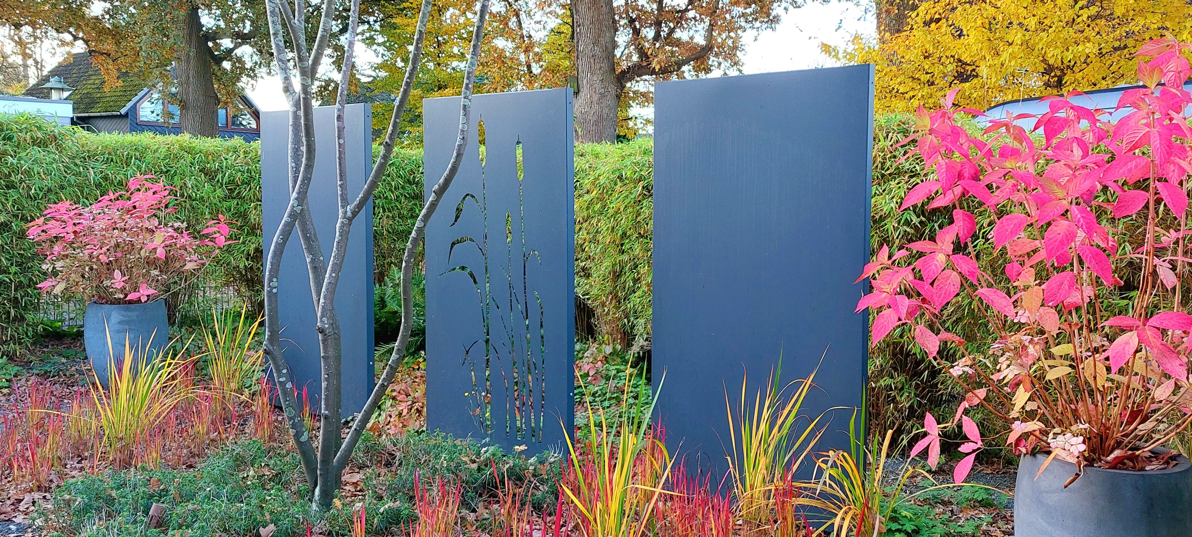 Sichtschutzwände aus Metall: Farbstarke Ideen für den Garten im Herbst und Winter