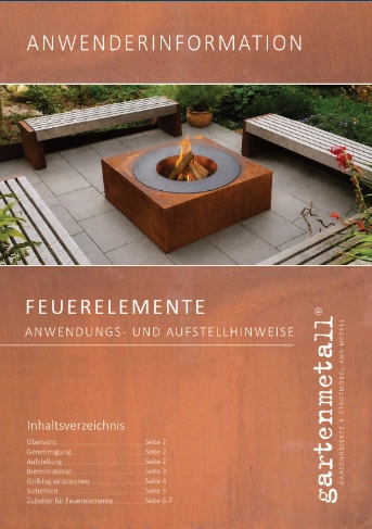 Anwenderinformation FEUERELEMENTE