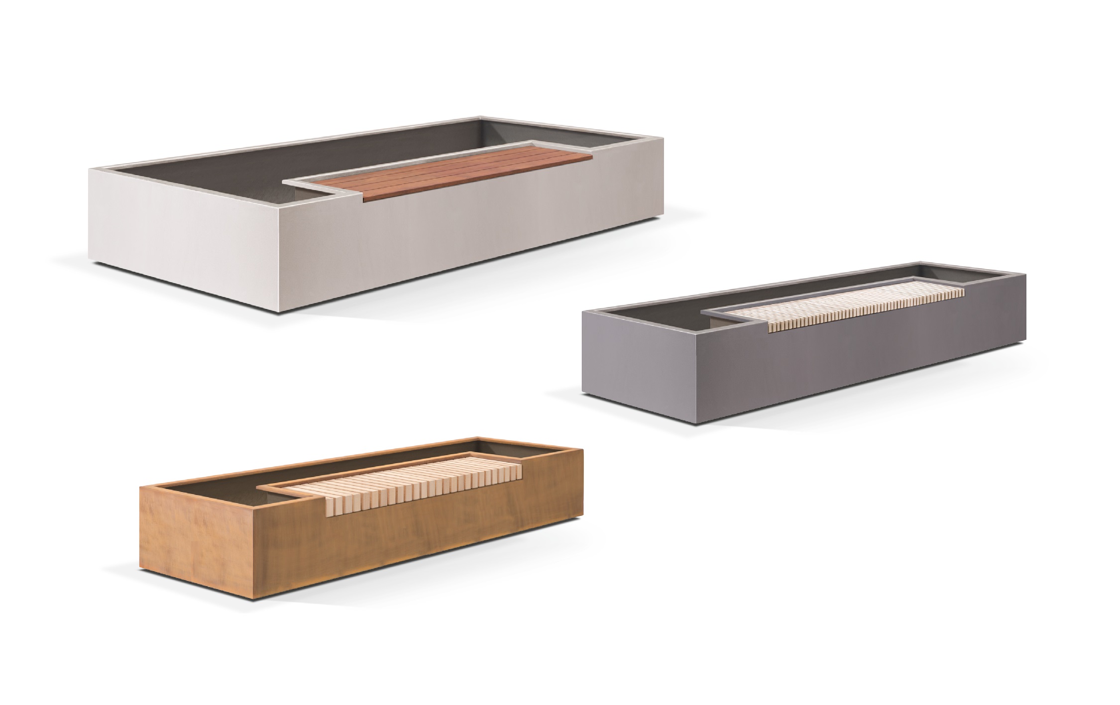 Pflanztrog mit Sitzbank Baureihe JUIST