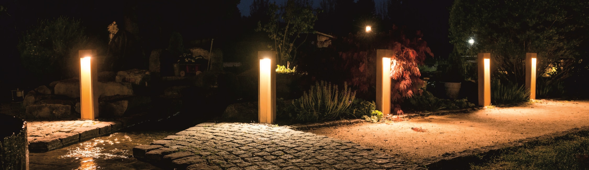 Außenleuchten LUMINI aus Cortenstahl, Modelle COMO und AREZZO